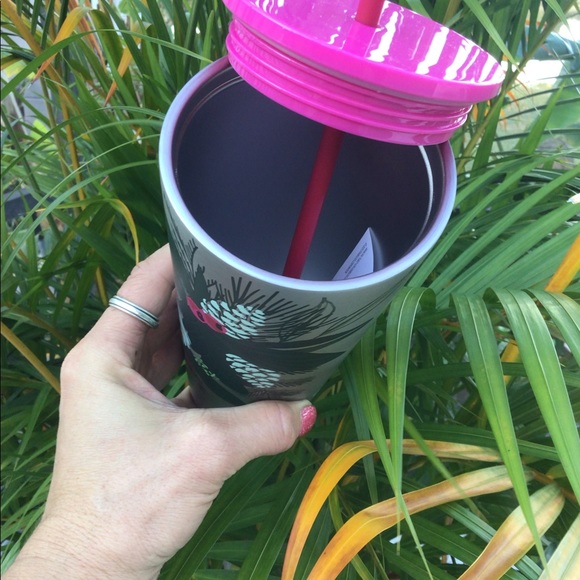 Starbucks Brushed Silver Stainless Cup Steel Floral Tumbler Limited Release New - Picture 6 of 14